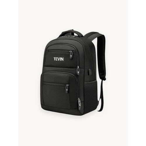 Рюкзак мужской женский черный спортивный, повседневный TEVIN 24л