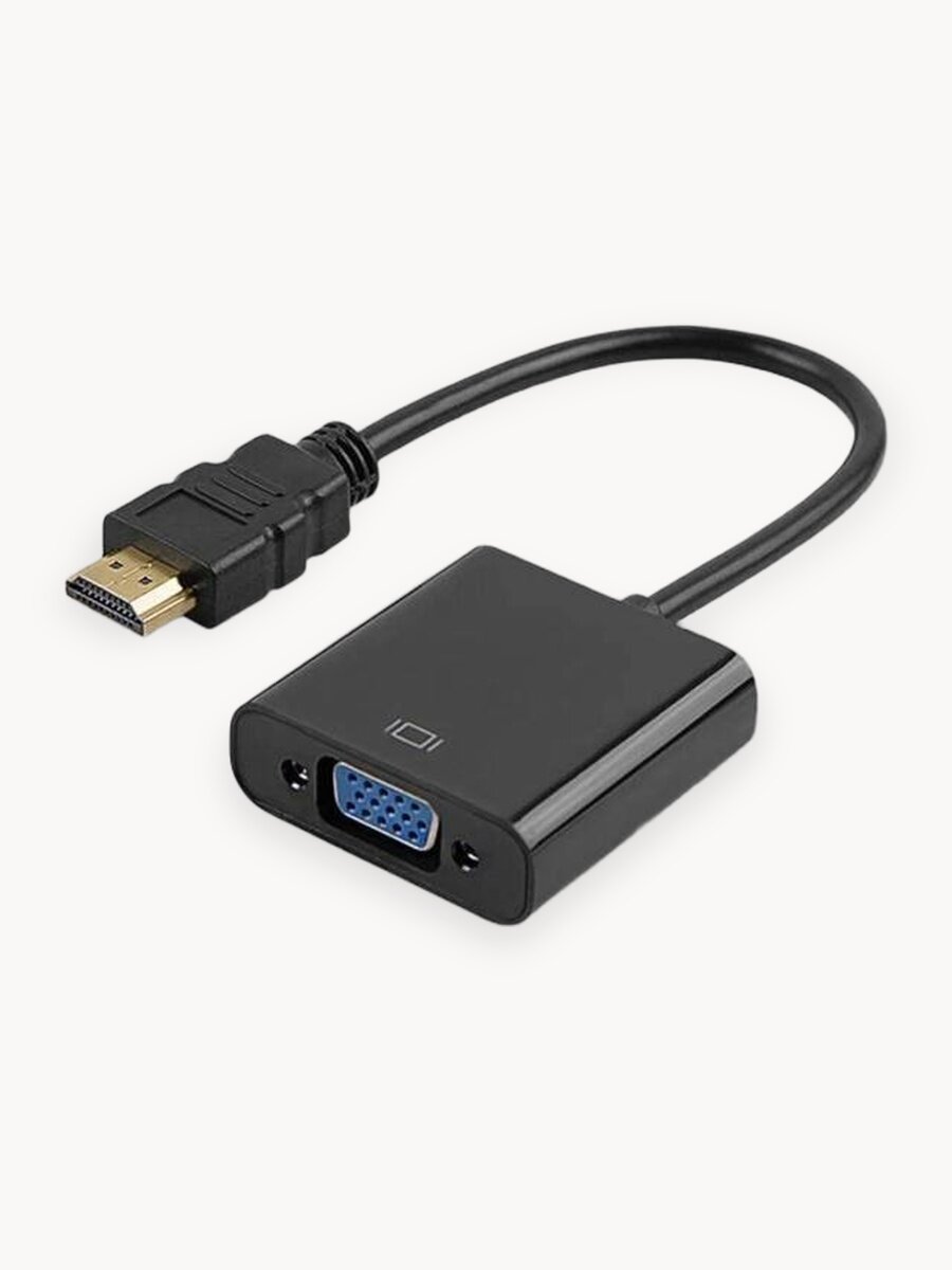 Кабель-адаптер HDMI - VGA , конвертор для видеокарты , монитора и проектора / черный