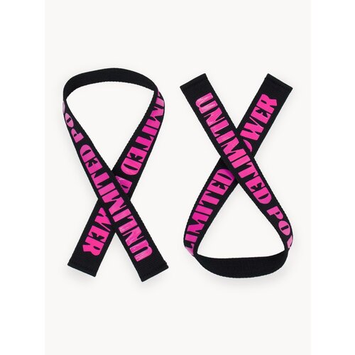 Лямки Unlimited Power, для тяги, тяжелоатлетические, 65см, черно-розовые