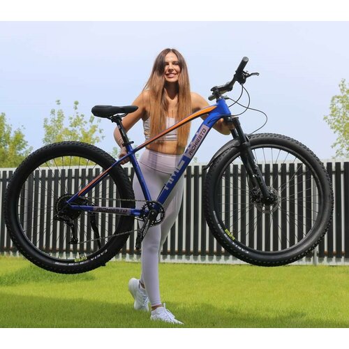 Горный велосипед взрослый Richiesto ТT07610s 29 гидравлические тормоза Алюминиевая рама Взрослый Подростковый Унисекс синий с оранжевой полосой 3094700₽