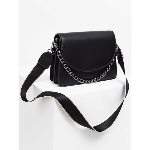 Сумка кросс-боди , фактура гладкая, черный