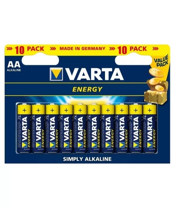 Батарейка алкалиновая VARTA ENERGY LR6 (AA) 10 штук в упаковке
