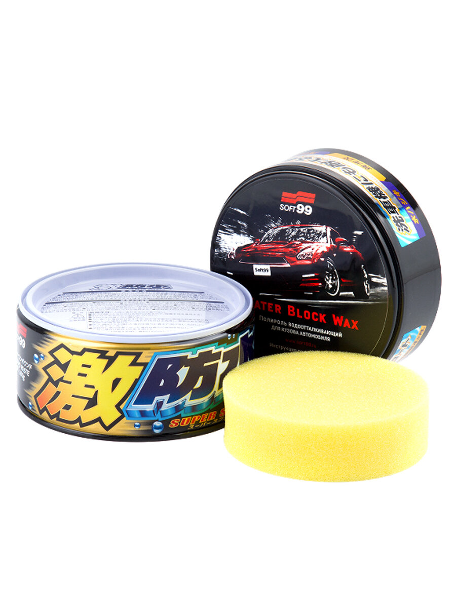 Полироль для кузова защитный Soft99 Water Block Wax для тёмных авто, 300гр. арт. 00347