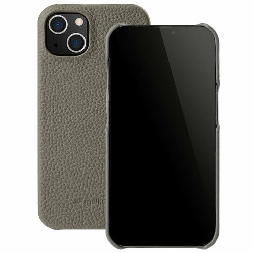 Кожаный чехол накладка Melkco для Apple iPhone 13 (6.1) - Snap Cover, серый