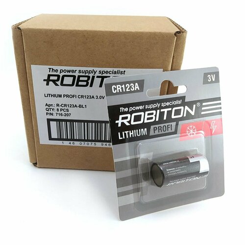 батарейки 5шт robiton 2cr1 3n v28pxl 2cr11108 28l 6в литиевые Батарейки (10шт) Robiton CR123 3В литиевые