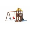 Фото #6 Детская деревянная игровая площадка CustWood Junior JC2 безопасный спортивный комплекс домик, качели, горка, скалодром, площадка для дачи и улицы