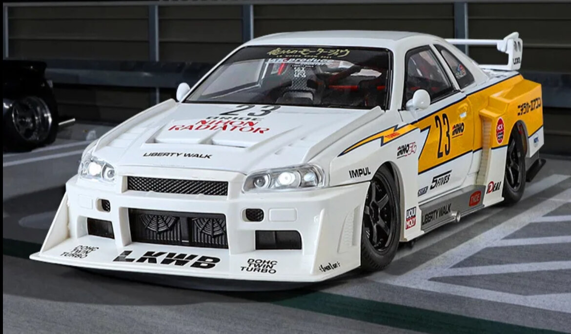 Коллекционная масштабная модель Nissan Skyline R34 GT-R Nismo S-tune (металл, свет, звук)