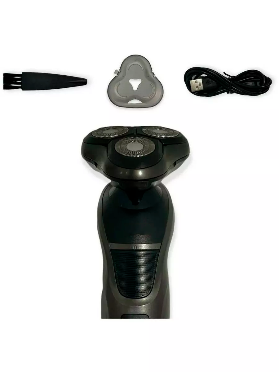 фото Электробритва для мужчин для сухого и влажного бритья 3D, электрическая бритва мужская, домашняя, для бритья головы, бороды, уход за волосам, влагозащита