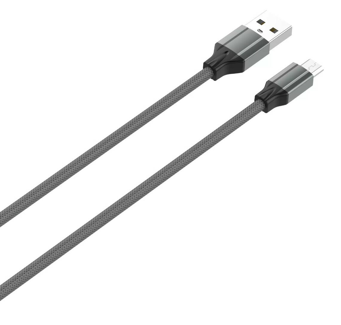 Кабель LDNIO USB - microUSB (LS442), 2 м, 1 шт, серый — фото 1