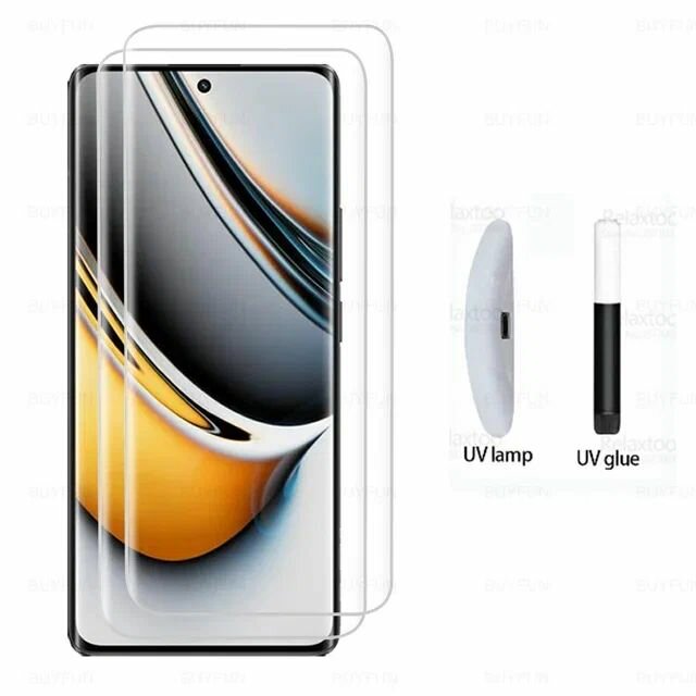 Премиальное защитное стекло для Realme 11 Pro Plus ультрафиолет