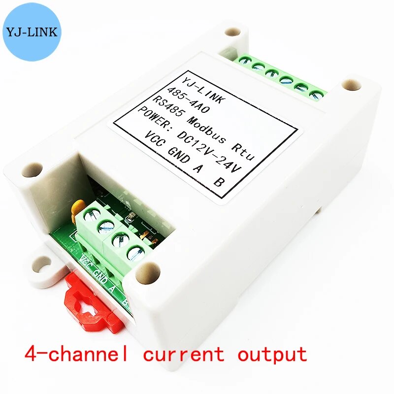 Модуль аналогового выхода RS485 Modbus RTU 0-10В 0-20мА, 4ch 0-20MA