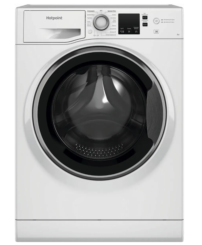 Стиральная машина суперузкая HOTPOINT NUS 5015 S RU, с фронтальной загрузкой, 5кг, 1000об/мин