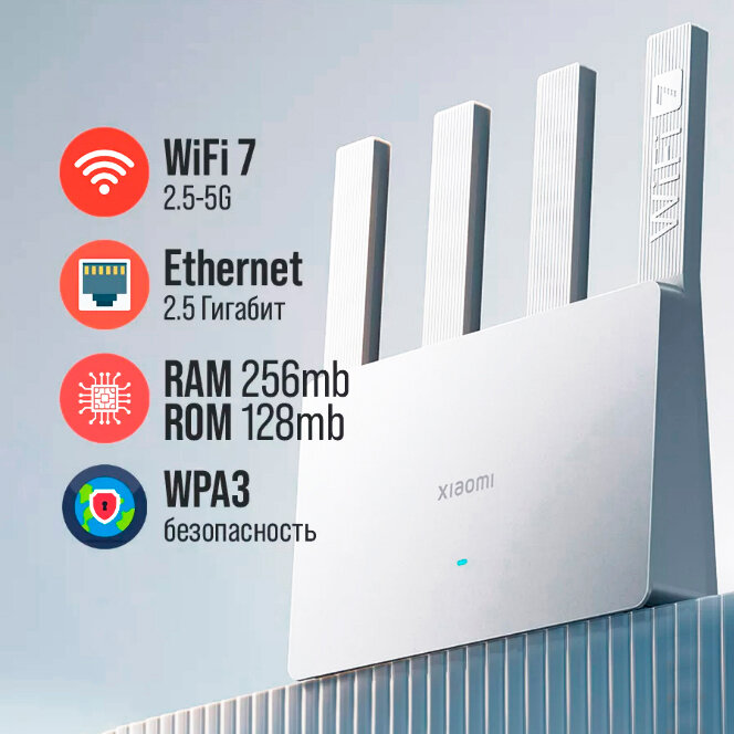 Роутер Router Wi-Fi 7 BE3600 , двухдиапазонный 3570 мбит/с , CN. маршрутизатор
