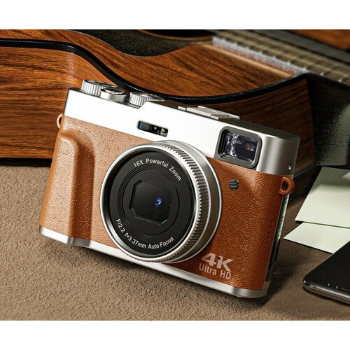 Цифровой фотоаппарат 4K с автофокусом и зумом 16X в ретро-стиле для блогеров и начинающих с экраном 6850₽