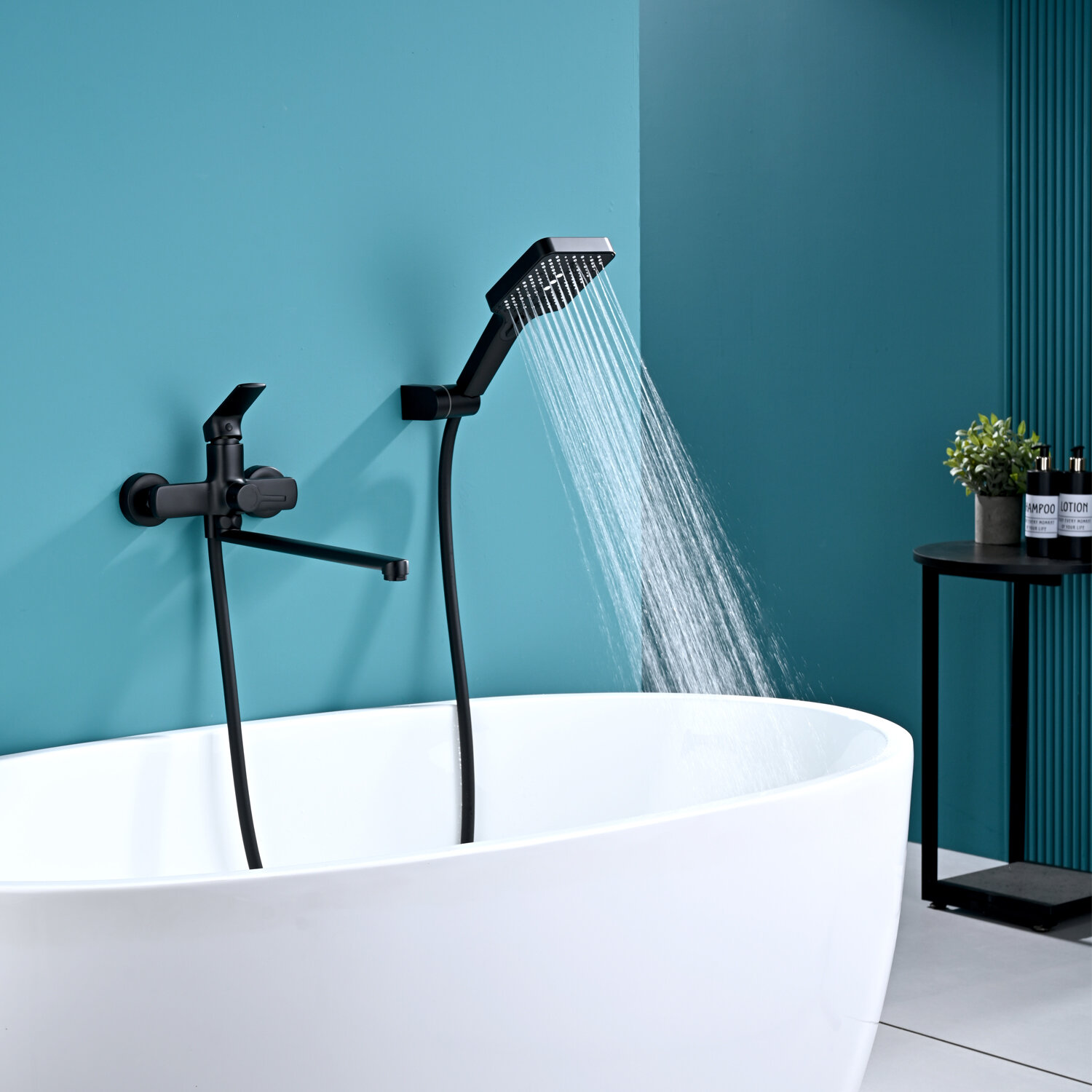 Смеситель Splenka S30.22.06, латунь, черный, длина излива 350мм — фото 1