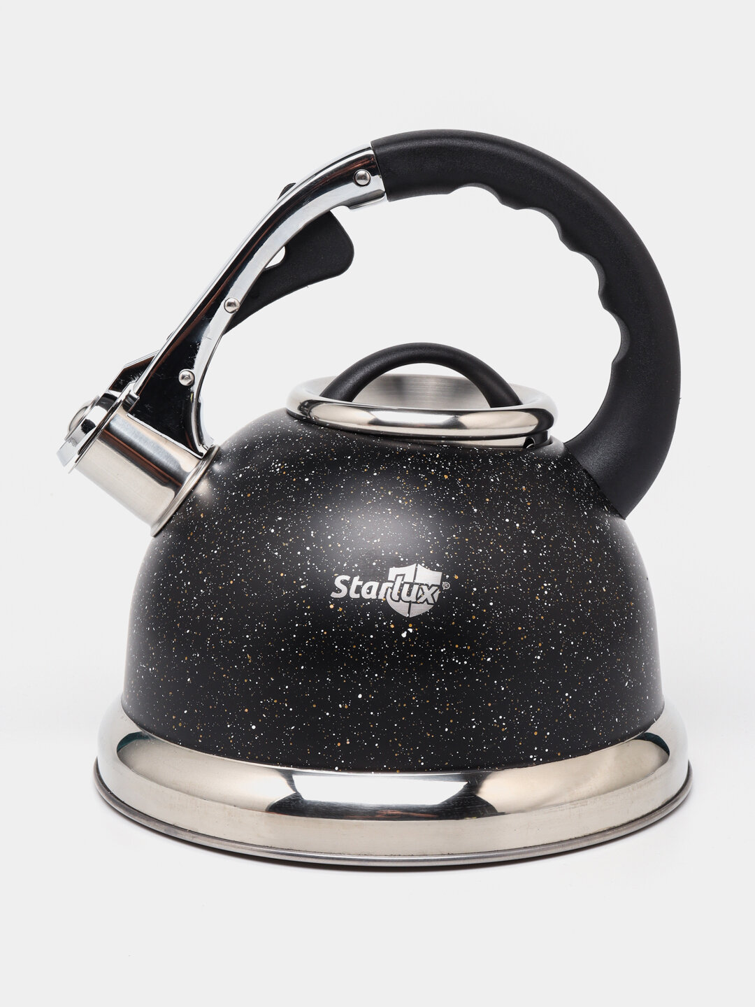 Чайник со свистком "IKEA", для всех типов плит, нержавеющая сталь, черный, 3,2 л — фото 1