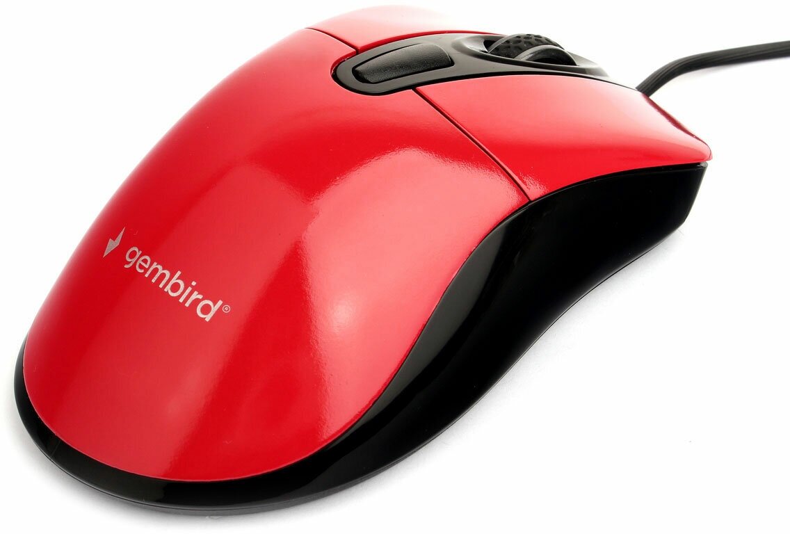 Gembird MOP-415-R {Мышь, USB, красный, 3кн.+колесо-кнопка, 2400DPI кабель 1.4м} - фото №2