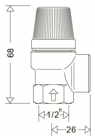 Предохранительный клапан 1.5bar мембранный муфтовый (ВР/ВР), латунь, 1.5 бар, Ду 15 (1/2") / Ду 15 (1/2")