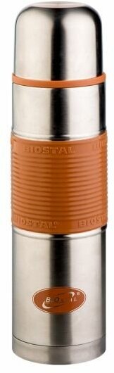 Biostal Термос для напитков BIOSTAL NB-500P-C с кнопкой (0,5л, мокко резиновая вставка)