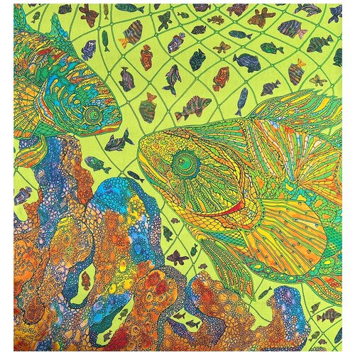 фото Платок irina ternovskaya,90х90 см, мультиколор