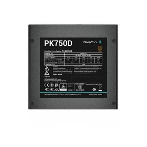 Блок питания Deepcool PK750D (ATX 2.4, 750W, PWM 120mm fan, Active PFC+DC to DC, 80+ BRONZE) RET .