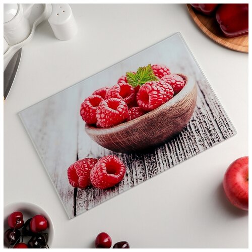 фото Доска разделочная 30х20 см "нежная малина" 3259611 доляна