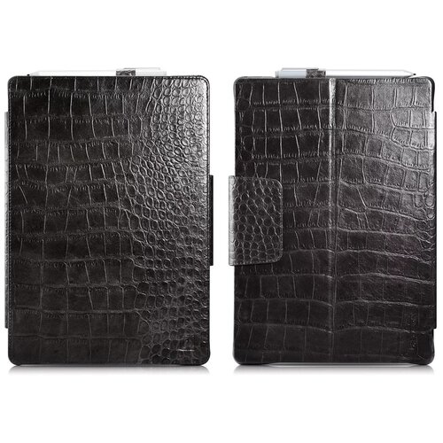 фото Чехол-футляр mypads для планшета microsoft surface pro 6 i5 8gb 128gb type cover из лаковой рельефной кожи под крокодила брутальный черный