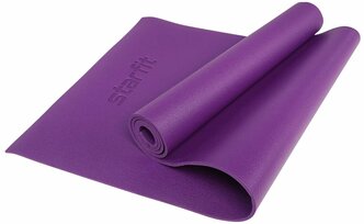 Коврик для йоги Starfit FM-103, 173х61х0.6 см фиолетовый однотонный