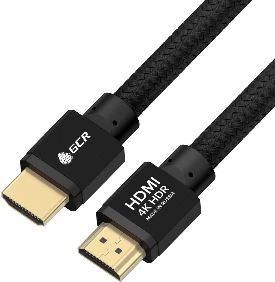 GCR Кабель PROF 1.0m HDMI 2.0, BICOLOR ECO Soft капрон, AL корпус красный, HDR 4:2:2, Ultra HD, 4K 60 fps 60Hz/5K*30Hz, 3D, AUDIO, 18.0 Гбит/с, 28AWG, GCR-54506 Greenconnect GCR-54506 - фото №2