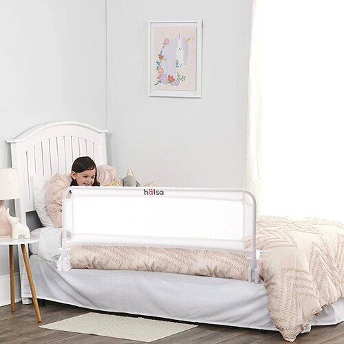 Бортик на кровать от падения, защитный детский HALSA 100х40х40 см, белый