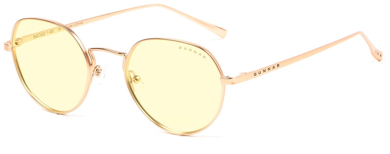 Очки для компьютера GUNNAR Infinite Work-Play, без диоптрий, цвет оправы: золотой, цвет линз: желтый