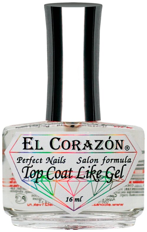 EL Corazon Верхнее покрытие 434 Top Coat Like Gel, прозрачный, 16 мл, 63 г