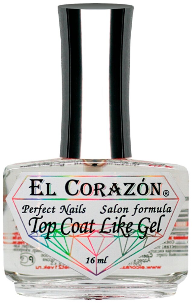 EL Corazon Верхнее покрытие 434 Top Coat Like Gel, прозрачный, 16 мл