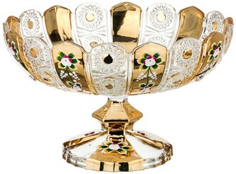 Lefard Фруктовница на ножке Gold Glass, 30 см, золотой