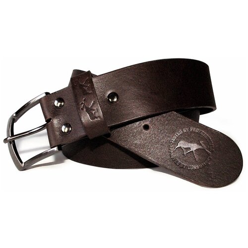 фото Мужской кожаный ремень ручной работы bg belt, dark brown (115)