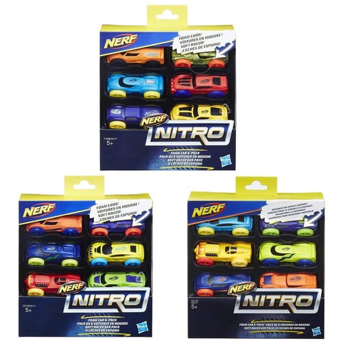 Набор машин Nerf Nitro из 6 моделей (C3171), разноцветный