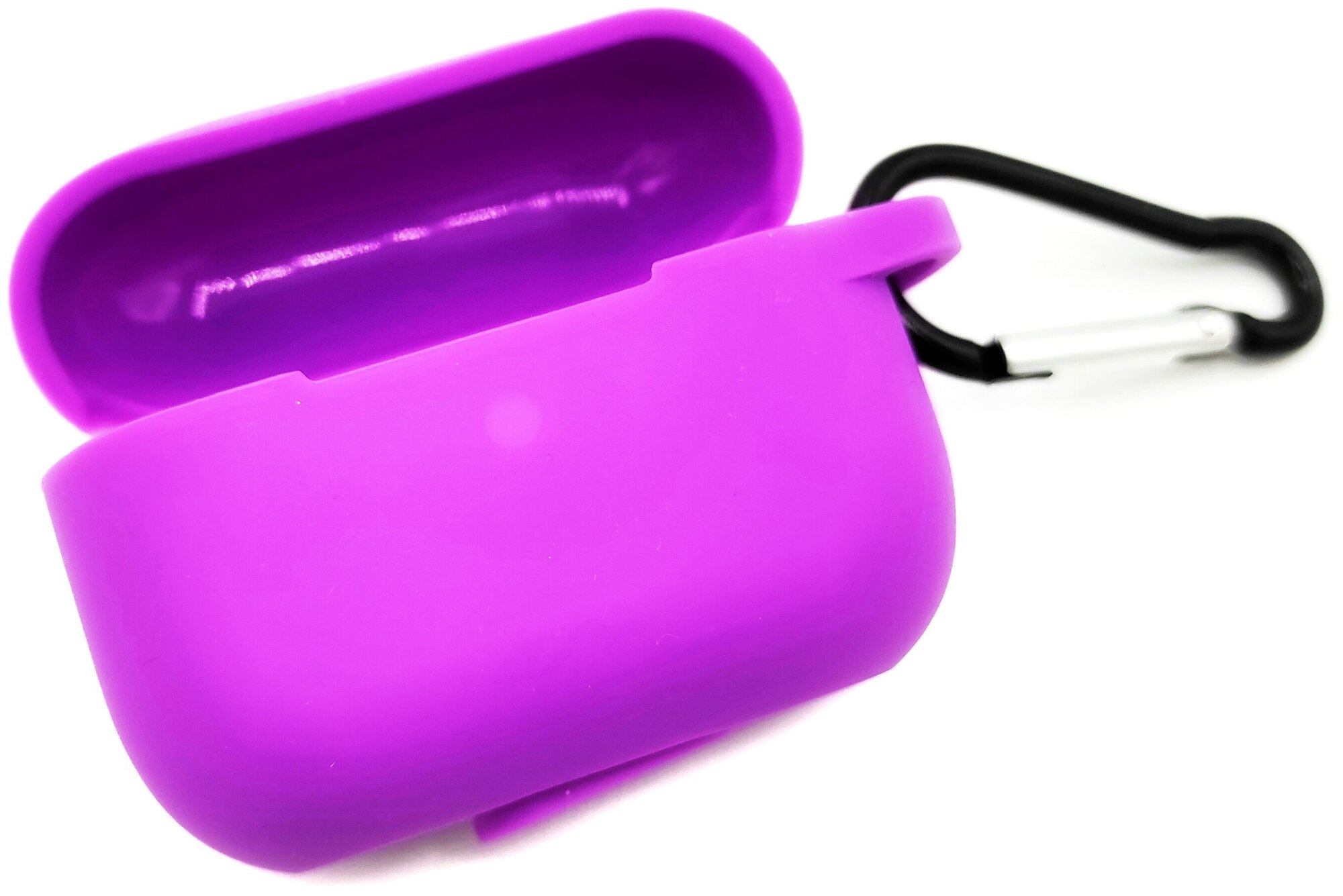 Чехол для наушников Apple AirPods Pro силиконовый с карабином, фиолетовый