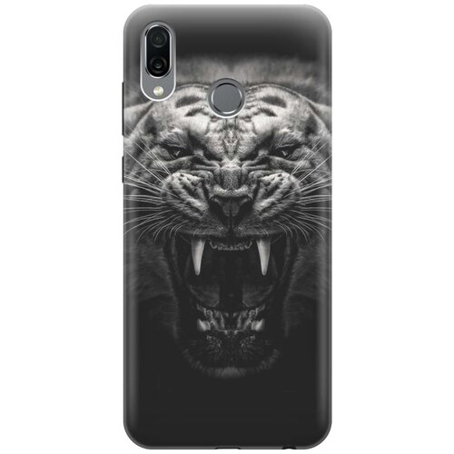 фото Cиликоновый чехол на honor play / хонор плей с принтом "оскал тигра" gosso