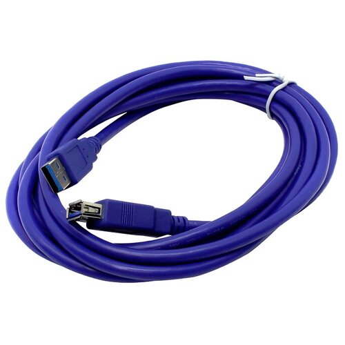 Удлинитель VCOM USB - USB (VUS7065), 3 м, 1 шт., синий удлинитель usb 3 0 a