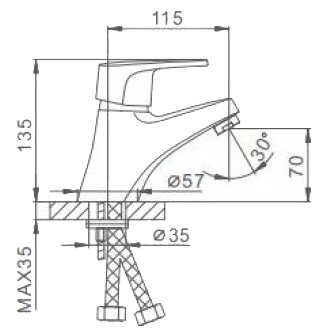 Смеситель для раковины Frap F1050 - фотография № 15