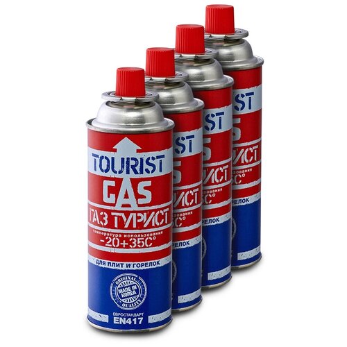 фото Баллон газовый цанговый tourist 220г, комплект 4шт.
