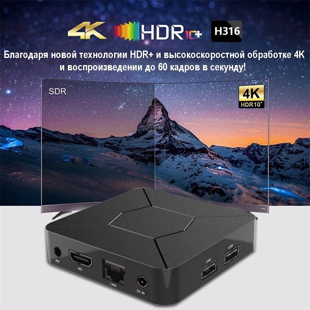 2023арт-ТВ приставка Q5 4K HDR Android TV Box / 2/8GB4K/ Android-приставка /медиаплеер