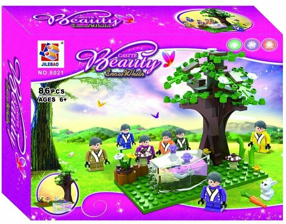 Конструктор JILEBAO "Белоснежка и 7 гномов" 6021 (Disney Princess) / 97 деталей