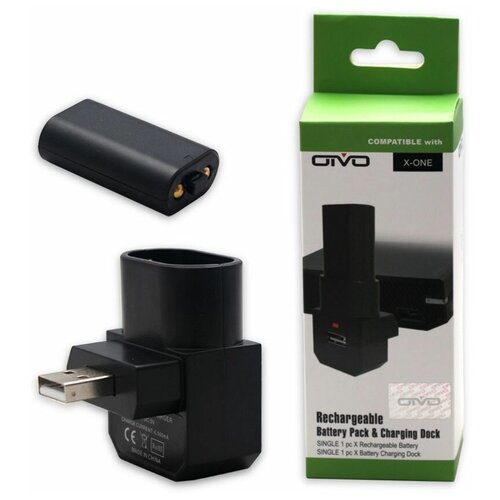 OIVO Зарядная станция Rechargeable Battery Pack&Charging Dock для аккумуляторов геймпадов консоли Xbox One (IV-X1006), черный new ml1 dual charging dock station controller charger with 2x rechargeable battery part usb charging station for xbox one game