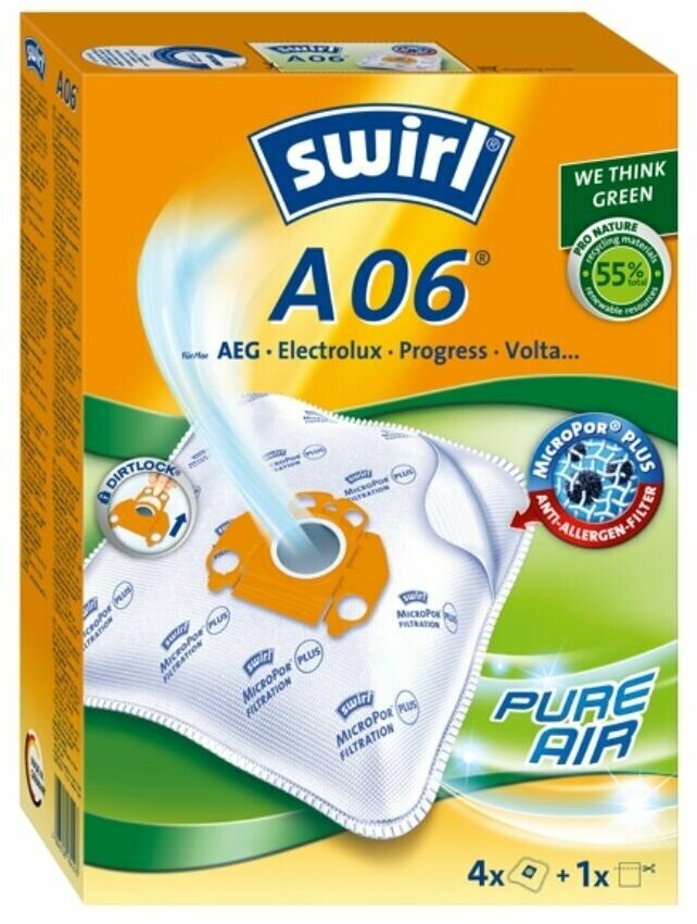 Мешки Swirl A06 для пылесоса AEG, Electrolux, Progress, Volta