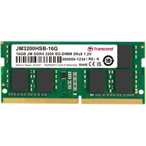 Модуль памяти DDR4 SODIMM 16Гб 3200MHz Non-ECC 2Rx8 CL22 Transcend JetRam 448300₽