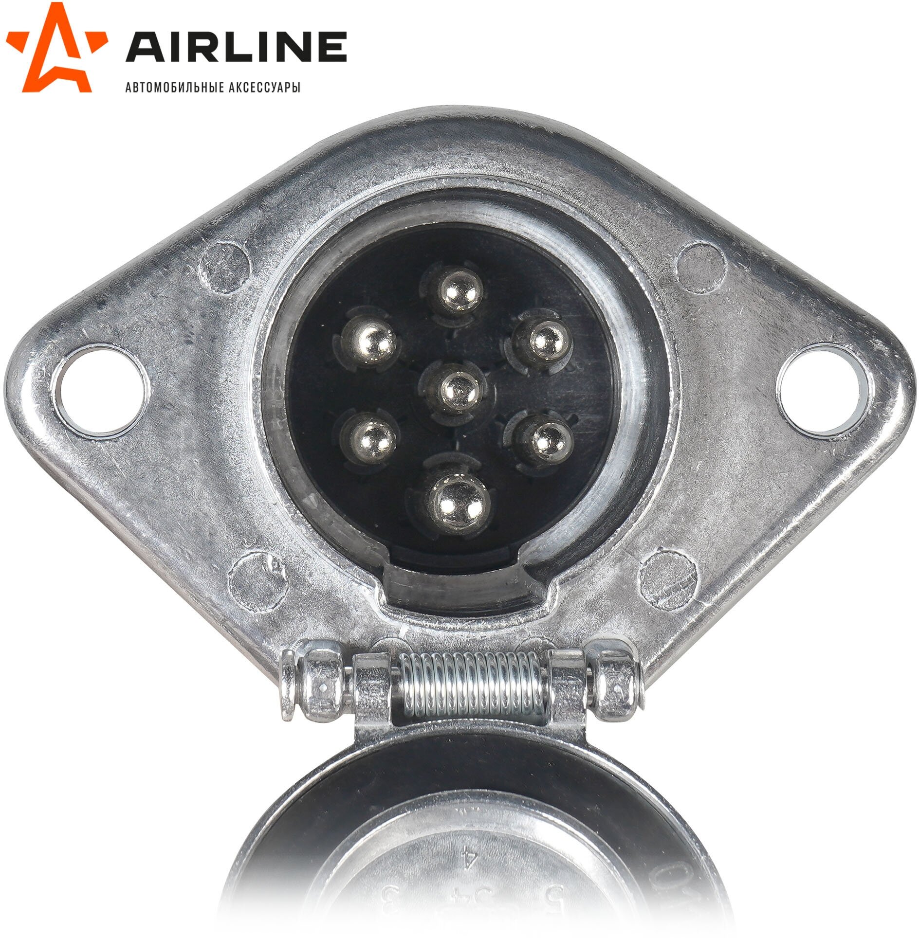 Разъем прицепа электрический (розетка) 24В тип-N 7 контактов металл (AIRLINE) ATE-32