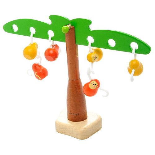 Развивающая игрушка PlanToys Балансирующие обезьянки 5349, коричневый/зеленый