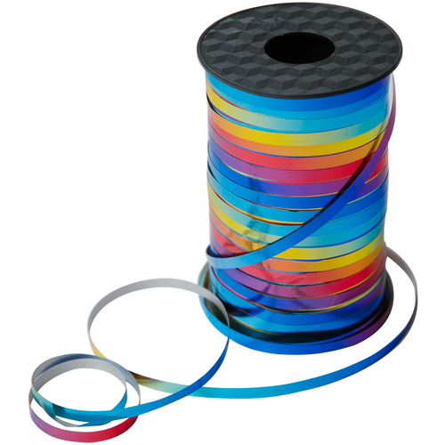 фото Лента упаковочная декоративная для воздушных шаров голография разноцветная - 0,5см х 250м дон баллон