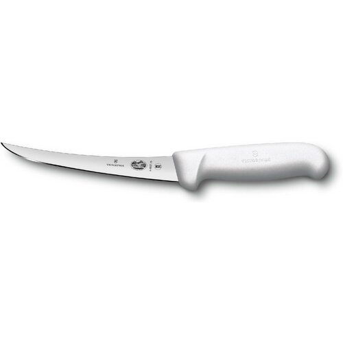 Нож кухонный VICTORINOX Fibrox/(5.6607.15) стальной разделочный лезв.150мм прямая заточка белый.